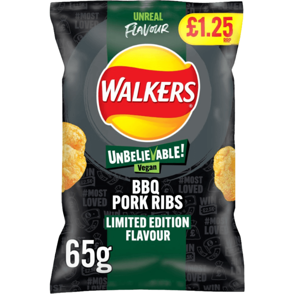 Walkers BBQ Pork Ribs Flavour Vegan Crisps - Daniels Vapes